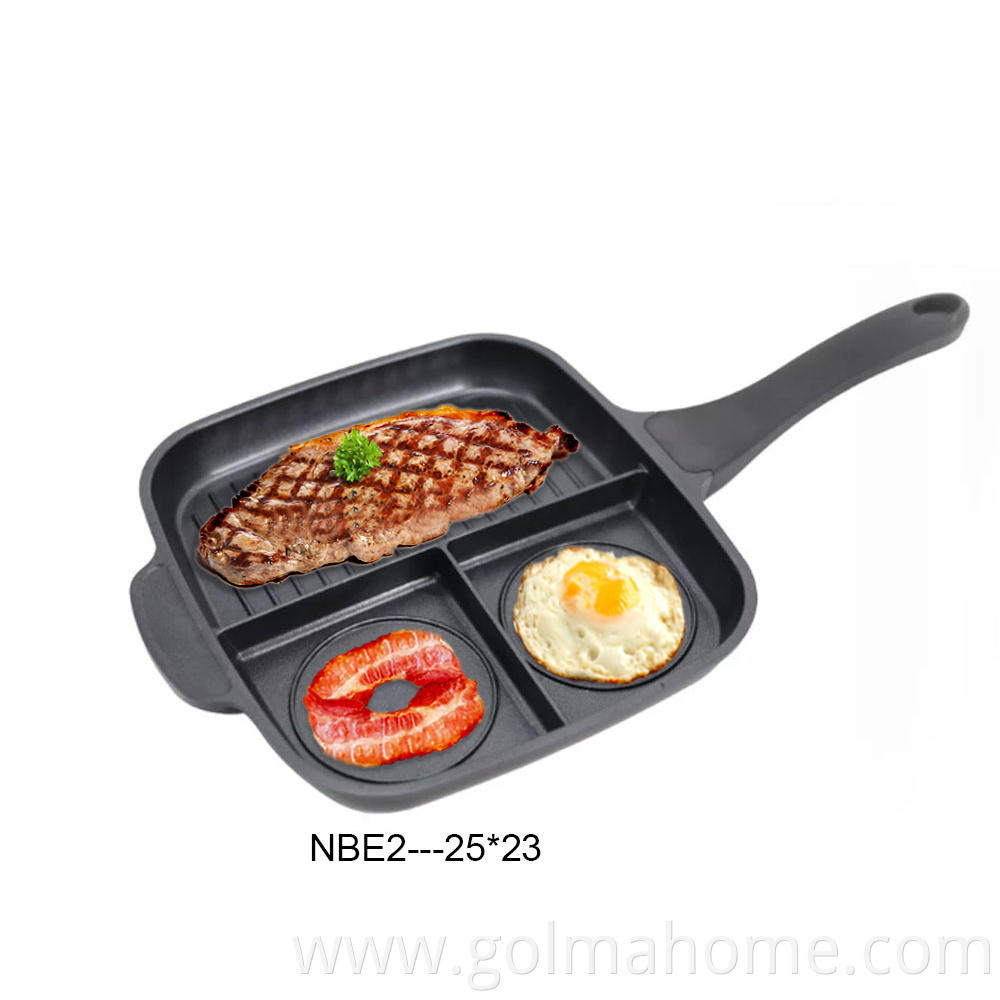 5 Section Breakfast Pan Non Stick Coating Fry Pan 5 In 1 Frying Pan